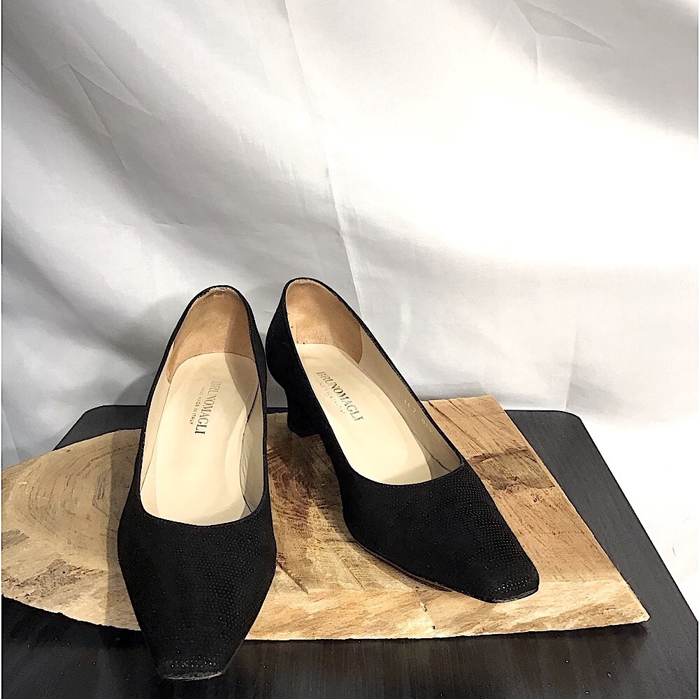 Bruno Magli Black Chunky Heels